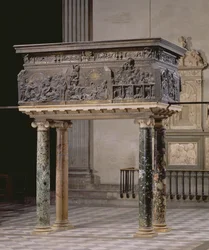 Kanzel von der Südseite des Kirchenschiffs, 1460 (Bronze)